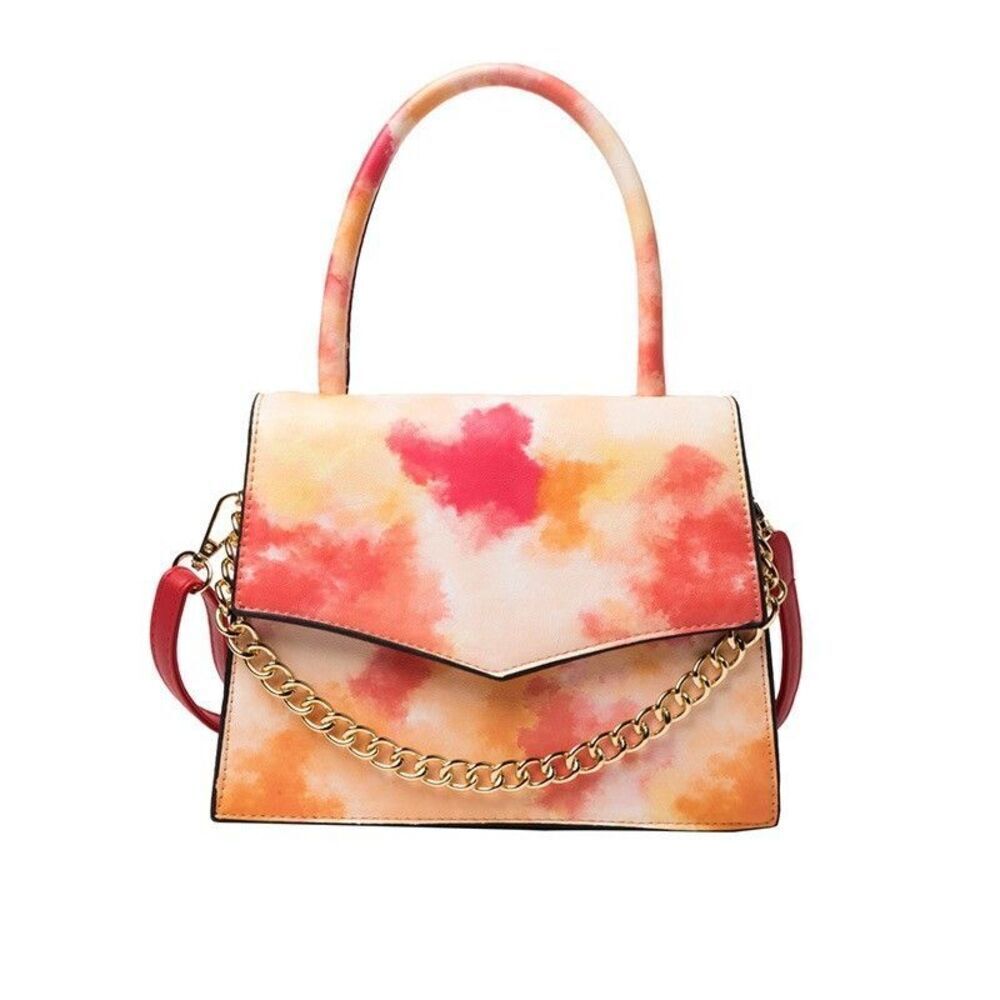 Trendy Peach Tie Dye Multi Color Fancy Shoulder Bag Satchel
